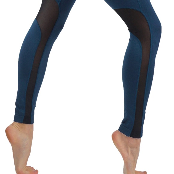 Workout Leggings With Mesh TEAL - Picture 3 of 3